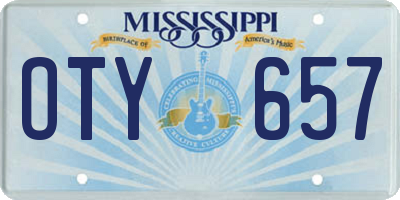 MS license plate OTY657