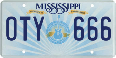 MS license plate OTY666