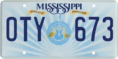 MS license plate OTY673