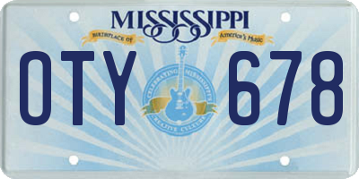 MS license plate OTY678