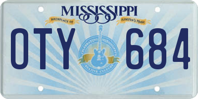 MS license plate OTY684