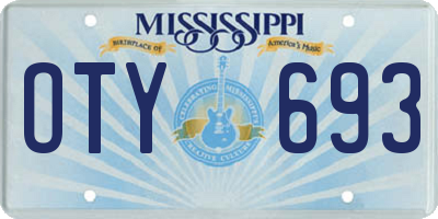 MS license plate OTY693