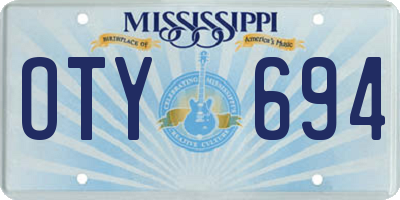 MS license plate OTY694