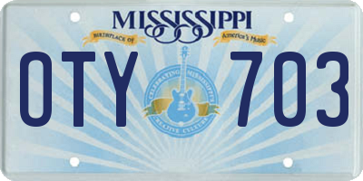 MS license plate OTY703
