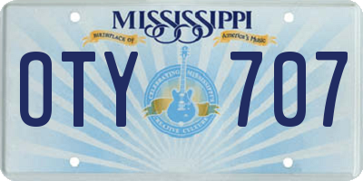 MS license plate OTY707