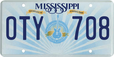 MS license plate OTY708