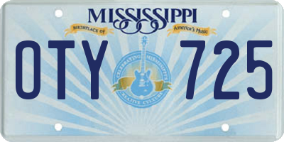 MS license plate OTY725