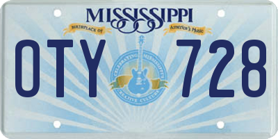 MS license plate OTY728