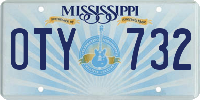 MS license plate OTY732