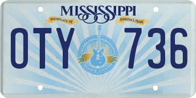 MS license plate OTY736