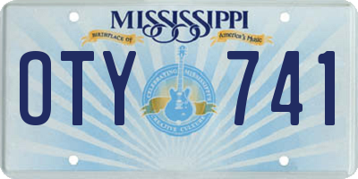 MS license plate OTY741