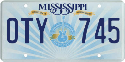 MS license plate OTY745