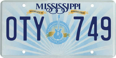 MS license plate OTY749