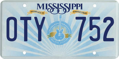 MS license plate OTY752