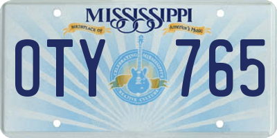 MS license plate OTY765