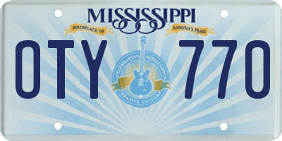 MS license plate OTY770
