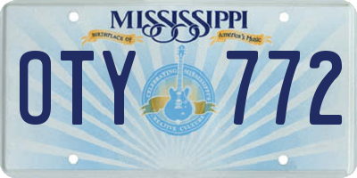 MS license plate OTY772