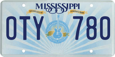 MS license plate OTY780