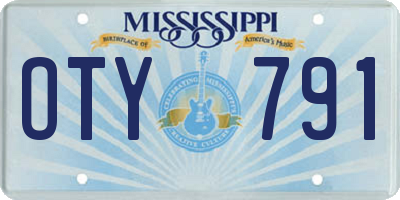 MS license plate OTY791