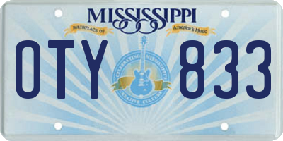 MS license plate OTY833