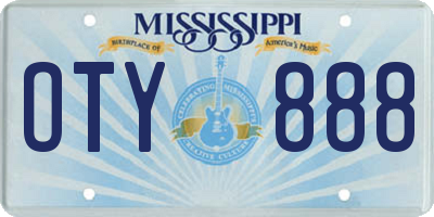 MS license plate OTY888