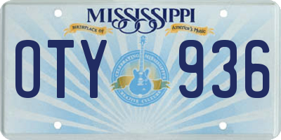 MS license plate OTY936