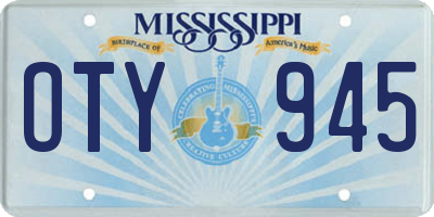 MS license plate OTY945