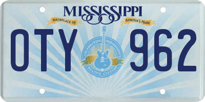 MS license plate OTY962