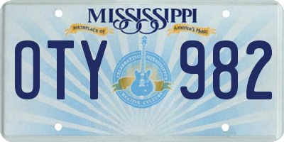 MS license plate OTY982