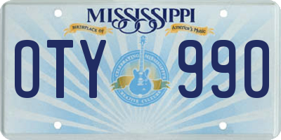 MS license plate OTY990