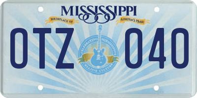 MS license plate OTZ040