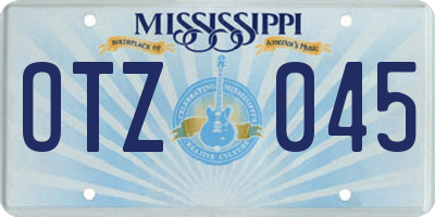 MS license plate OTZ045