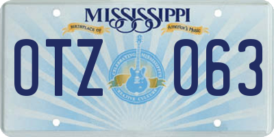 MS license plate OTZ063