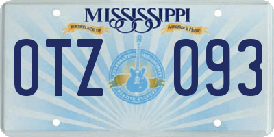MS license plate OTZ093