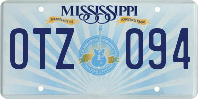 MS license plate OTZ094