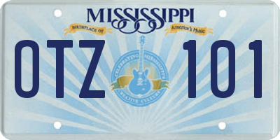 MS license plate OTZ101