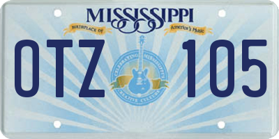 MS license plate OTZ105
