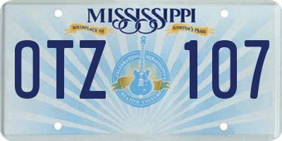MS license plate OTZ107