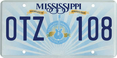 MS license plate OTZ108