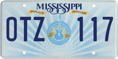 MS license plate OTZ117
