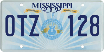 MS license plate OTZ128