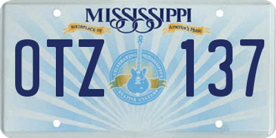 MS license plate OTZ137
