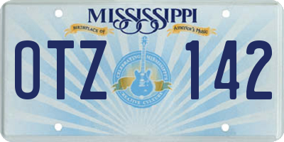 MS license plate OTZ142