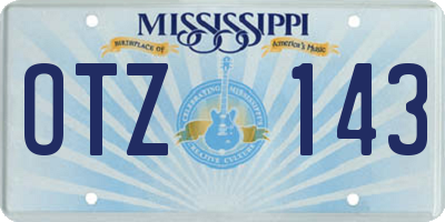 MS license plate OTZ143