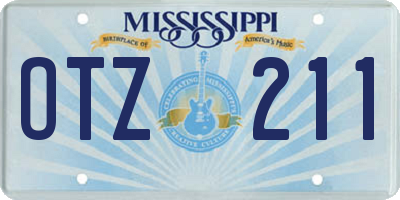 MS license plate OTZ211