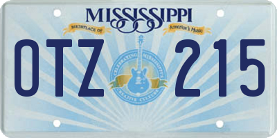MS license plate OTZ215