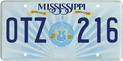 MS license plate OTZ216