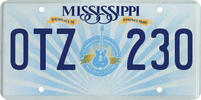 MS license plate OTZ230