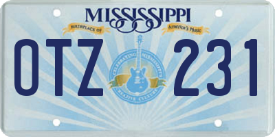 MS license plate OTZ231