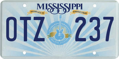MS license plate OTZ237